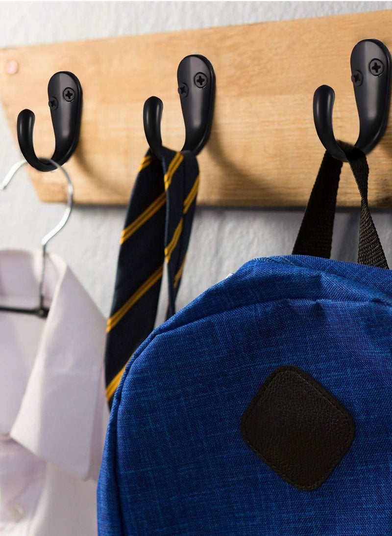 Loquat 5 Pcs Wall Mounted Coat Hook Set Stylish Black Single Prong Robe Hooks for Bathroom and Entryway - Image 4