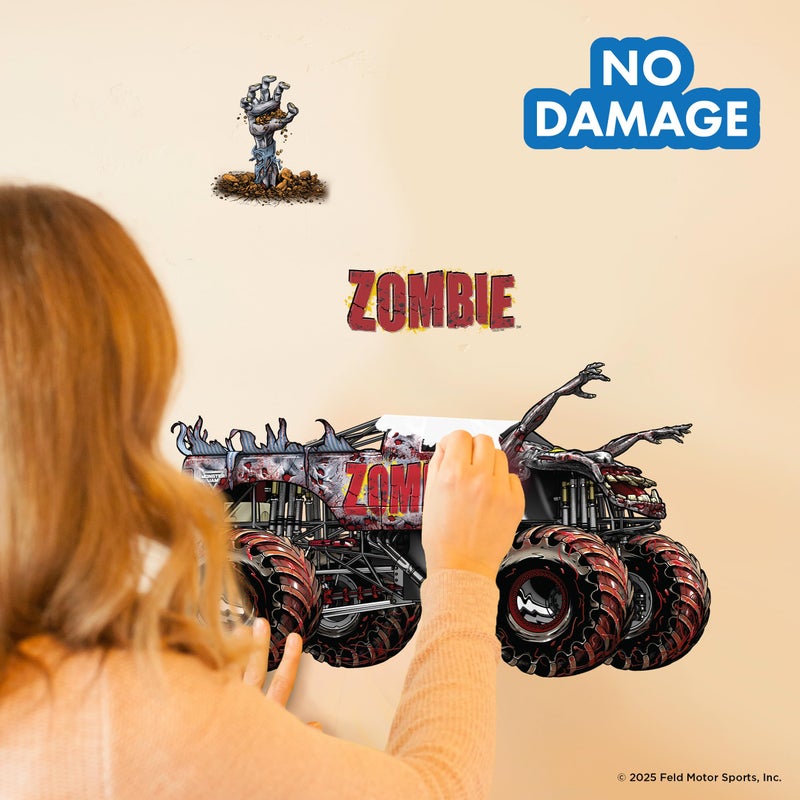 WALL PALZ Monster Jam Zombie Truck Wall Decal - Large 21"" Wide Monster Truck Wall Vinyl Stickers Bedroom Decorations - Peel and Stick Room Decor  - Image 4