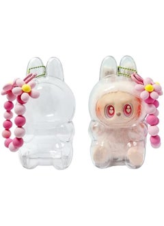 Arabest Transparent PVC Keychain Protector for Labubu Plush Figures - Clear Display Case for Pop Mart Labubu Monster Series, Collectors' Storage Bag (Sitting)  - Image 1