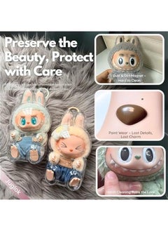 Arabest Transparent PVC Keychain Protector for Labubu Plush Figures - Clear Display Case for Pop Mart Labubu Monster Series, Collectors' Storage Bag (Sitting)  - Image 5