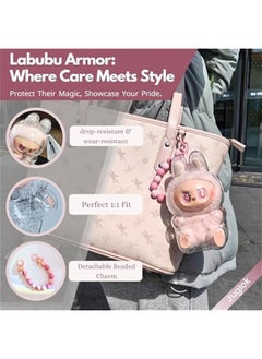 Arabest Transparent PVC Keychain Protector for Labubu Plush Figures - Clear Display Case for Pop Mart Labubu Monster Series, Collectors' Storage Bag (Sitting)  - Image 3