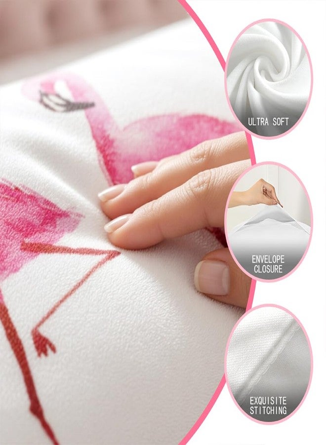 ARIGHTEX White Bedding Pillowcases Pink Flamingo Pillow Covers Soft and Fashion Tropical Birds White Pillow Cases Set of 2 Teenage Girls Bedroom Dorm Decor Styling Gift (Standard 20" x 26") - Image 3