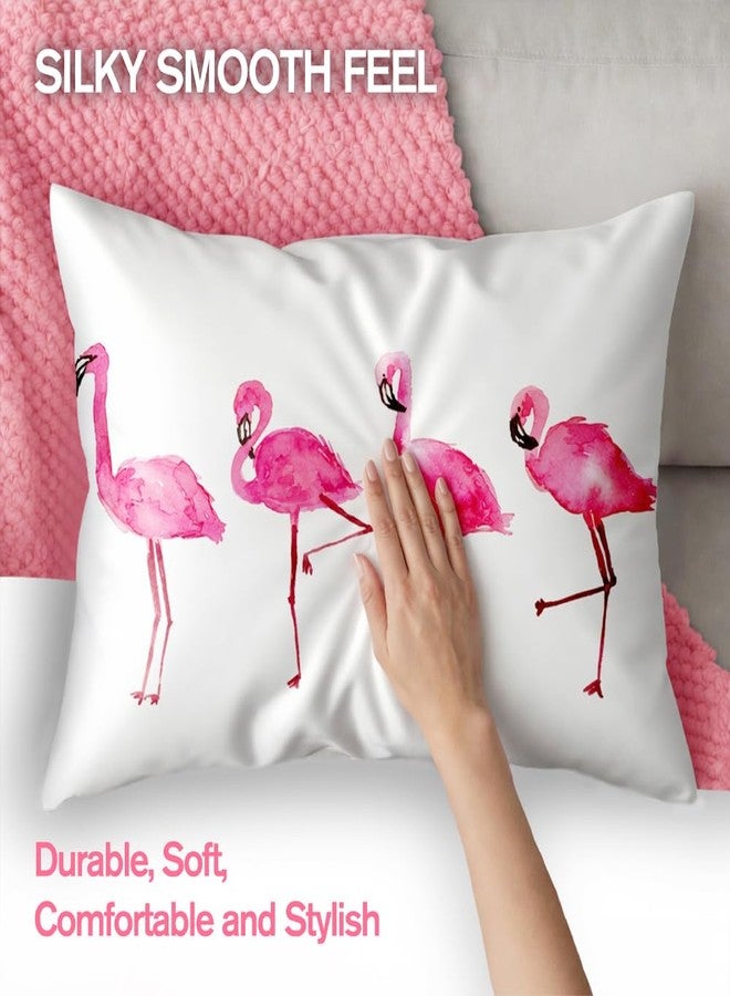 ARIGHTEX White Bedding Pillowcases Pink Flamingo Pillow Covers Soft and Fashion Tropical Birds White Pillow Cases Set of 2 Teenage Girls Bedroom Dorm Decor Styling Gift (Standard 20" x 26") - Image 2