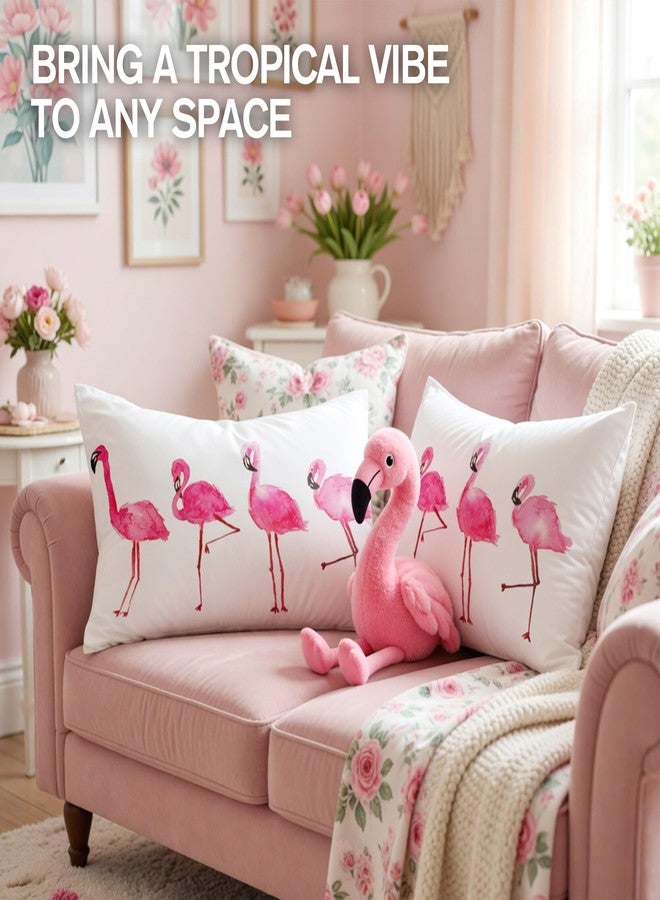 ARIGHTEX White Bedding Pillowcases Pink Flamingo Pillow Covers Soft and Fashion Tropical Birds White Pillow Cases Set of 2 Teenage Girls Bedroom Dorm Decor Styling Gift (Standard 20" x 26") - Image 5