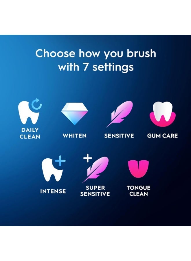 أورال بي فرشاة أسنان أورال-بي iO Series 10 AI قابلة لإعادة الشحن، 7 أوضاع ذكية، تقنية iO، ذكاء اصطناعي مع تتبع ثلاثي الأبعاد للأسنان، شاشة تفاعلية، 3 ساعات من الاستخدام، شاحن مغناطيسي سريع - أسود العقيق - Image 4