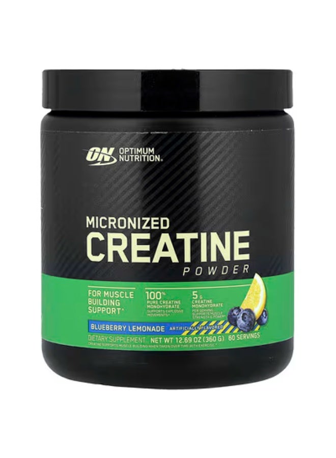 ON Optimum Nutrition, Micronized Creatine Powder, Blueberry Lemonade, 12.69 oz (360 g) - Image 1