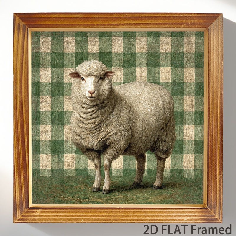 سك بلاك متقدم 2D لوحة حائط مسطحة ريفية بإطار، مقاس 8 × 8 بوصة عريض، لوحة زهور ريفية رجعية، تعليق أفقي وعمودي، ديكور للمنزل - Image 1