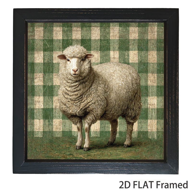 سك بلاك متقدم 2D لوحة حائط مسطحة ريفية بإطار، مقاس 8 × 8 بوصة عريض، لوحة زهور ريفية رجعية، تعليق أفقي وعمودي، ديكور للمنزل - Image 5