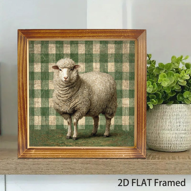 سك بلاك متقدم 2D لوحة حائط مسطحة ريفية بإطار، مقاس 8 × 8 بوصة عريض، لوحة زهور ريفية رجعية، تعليق أفقي وعمودي، ديكور للمنزل - Image 3