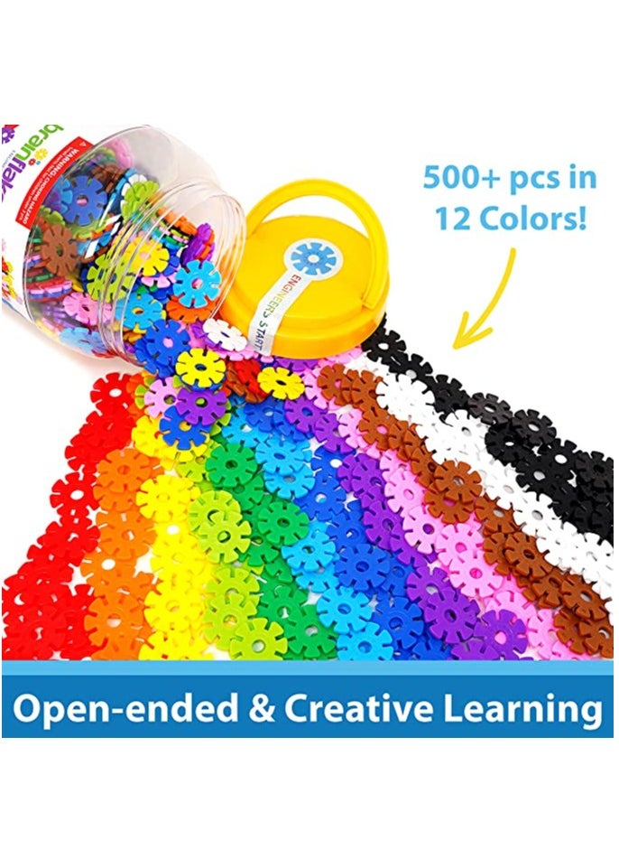Brain Flakes - Viahart Brain Flakes Building Toy Set | 500 Piece | Interlocking Plastic Disc | STEM Toy | Building and Construction Set | Educational & Learning Toys For Kids, Children | Plastic - Image 1