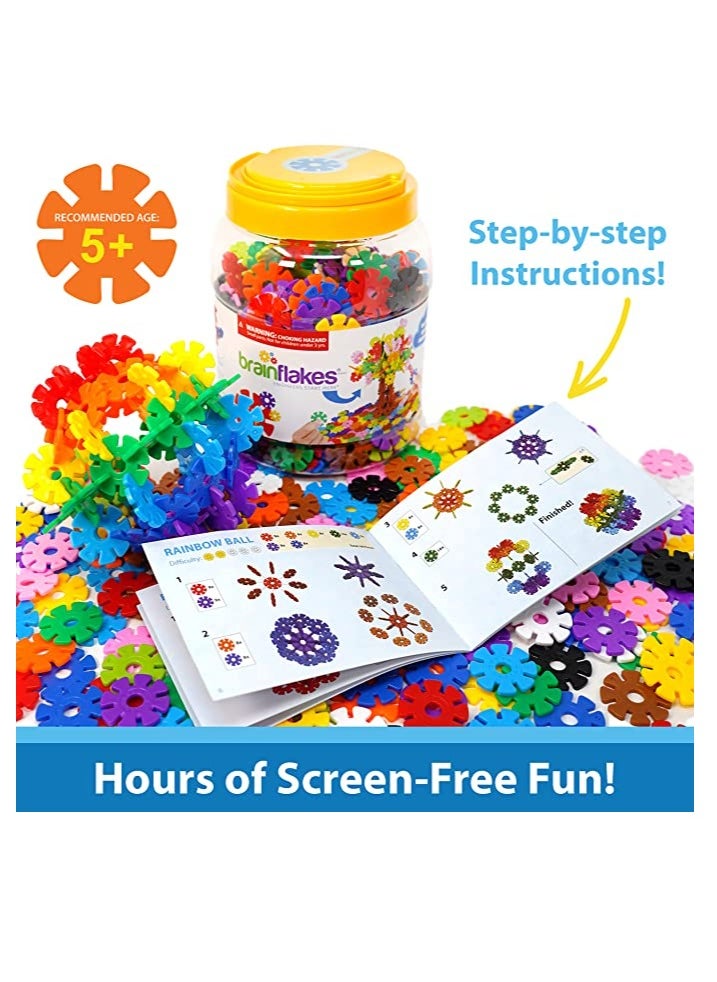 Brain Flakes - Viahart Brain Flakes Building Toy Set | 500 Piece | Interlocking Plastic Disc | STEM Toy | Building and Construction Set | Educational & Learning Toys For Kids, Children | Plastic - Image 1