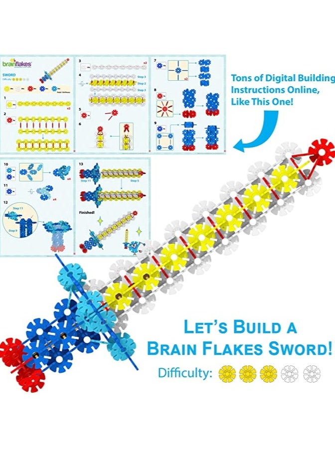 Brain Flakes - Viahart Brain Flakes Building Toy Set | 500 Piece | Interlocking Plastic Disc | STEM Toy | Building and Construction Set | Educational & Learning Toys For Kids, Children | Plastic - Image 1