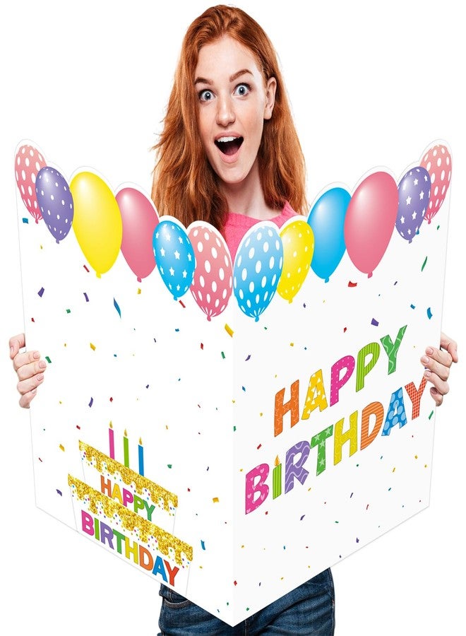 WNINK Jumbo Birthday Card Giant Guest Book, Extra Large Birthday Greeting Card with Envelope for Girls Boys Men Women Birthday Party Supplies 22 x 14 Inch - Image 1