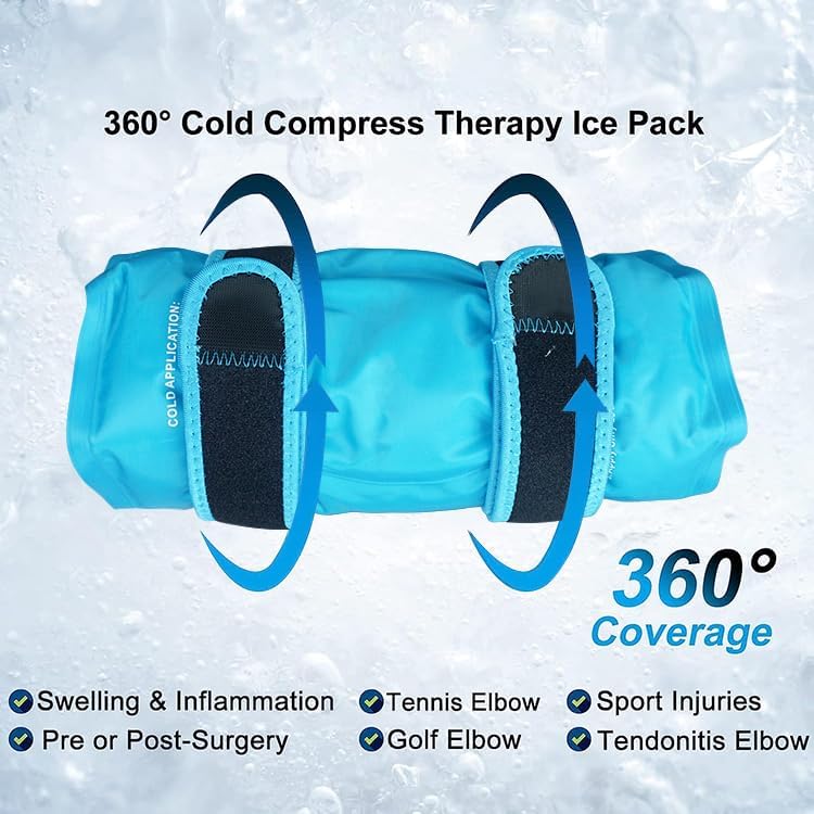WORLD-BIO Rehabilitation Therapy Supplies Knee Calf Elbow Injury Therapy Compression Knee Shoulder Elbow Medical Gel Ice Pack Wrap - Image 1