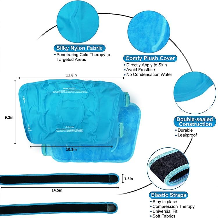 WORLD-BIO Rehabilitation Therapy Supplies Knee Calf Elbow Injury Therapy Compression Knee Shoulder Elbow Medical Gel Ice Pack Wrap - Image 3