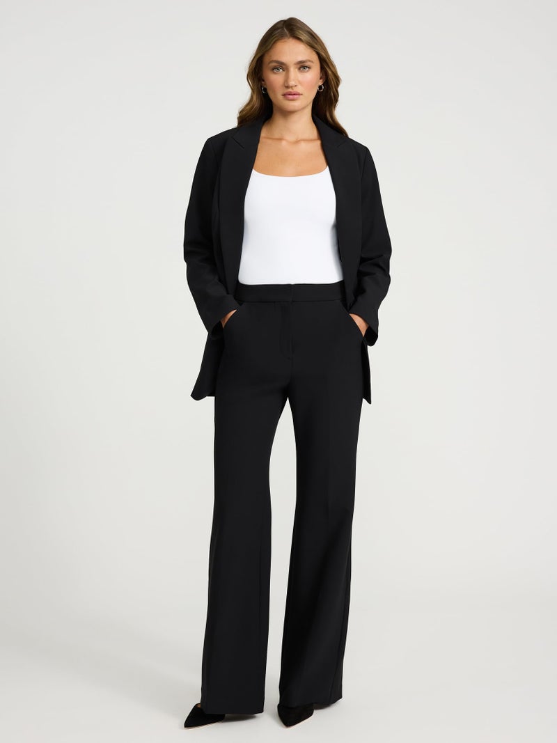 EXPRESS Womenâ€™s Editor Pants â€“ High Rise Stretch Trouser Flare Dress Pant, Work or Event, Machine Washable â€“ Black - Image 4