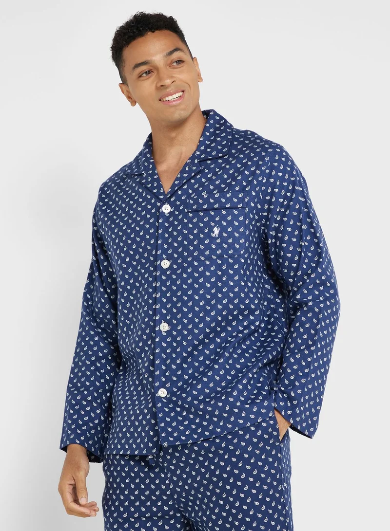 POLO RALPH LAUREN Printed Button Down Shirt & Pyjama Set