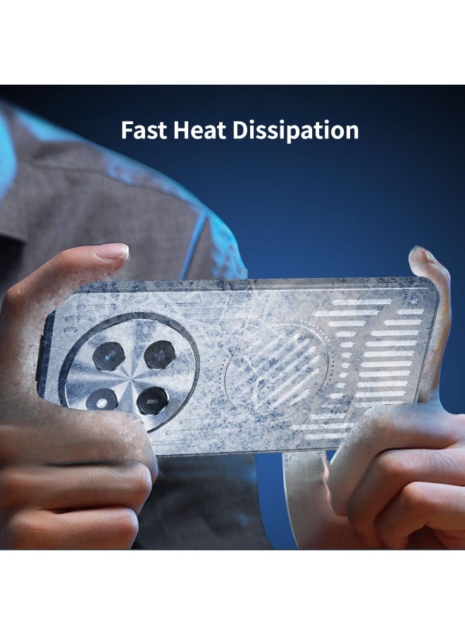 Case Compatible with Honor X9c 5G Case, Aluminum Alloy Metal Backplane Anti-fingerprint Shockproof Bumper Heat Dissipation Cooling Case for Honor X9C - Image 3