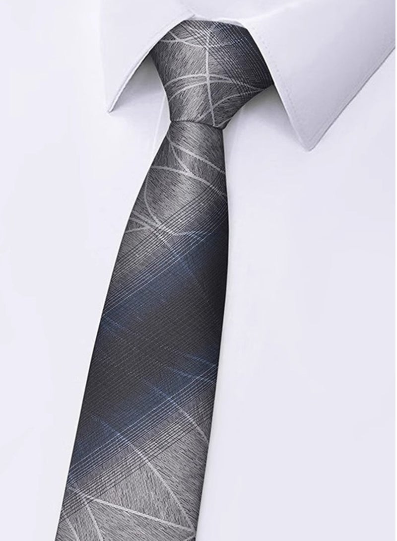 6pcs Business Men Essential Meeting Necktie Sets High-grade 1200Needles Soft Touch Handmade Gentlemen Classic Stripe Daily Neck Tie For Party Birthday Weeding 3.15Inch - Image 4