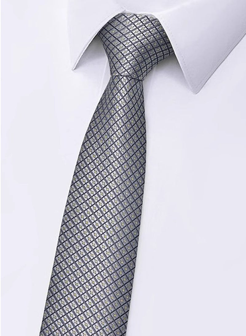 6pcs Business Men Essential Meeting Necktie Sets High-grade 1200Needles Soft Touch Handmade Gentlemen Classic Stripe Daily Neck Tie For Party Birthday Weeding 3.15Inch - Image 5