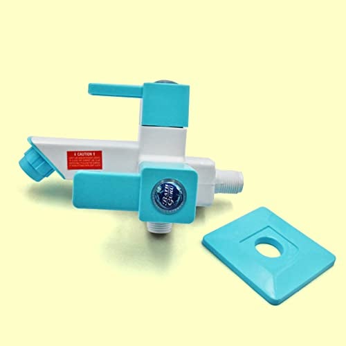 BATH GURU Wall Mounted Heavy Duty PVC Body Two in 1 Bib Cock Tap Faucet for Bathroom Taps Kitchen Washing Machine Toilet Garden 2 in One with Wall Flange and 6 Months Warranty White Pack of 1 - Image 5