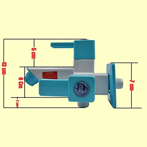 BATH GURU Wall Mounted Heavy Duty PVC Body Two in 1 Bib Cock Tap Faucet for Bathroom Taps Kitchen Washing Machine Toilet Garden 2 in One with Wall Flange and 6 Months Warranty White Pack of 1 - Image 4