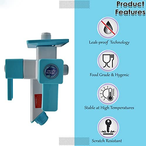 BATH GURU Wall Mounted Heavy Duty PVC Body Two in 1 Bib Cock Tap Faucet for Bathroom Taps Kitchen Washing Machine Toilet Garden 2 in One with Wall Flange and 6 Months Warranty White Pack of 1 - Image 3