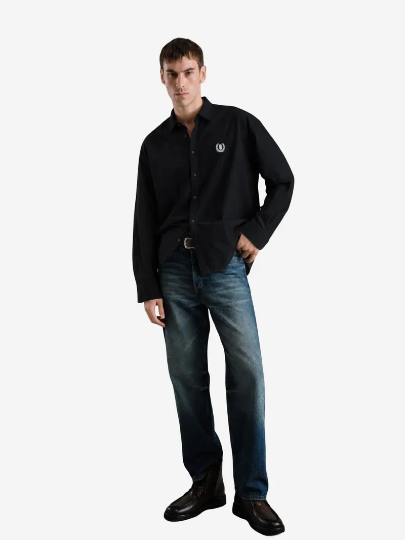 جيستو GIESTO Men's Embroidered Cotton Poplin Shirt