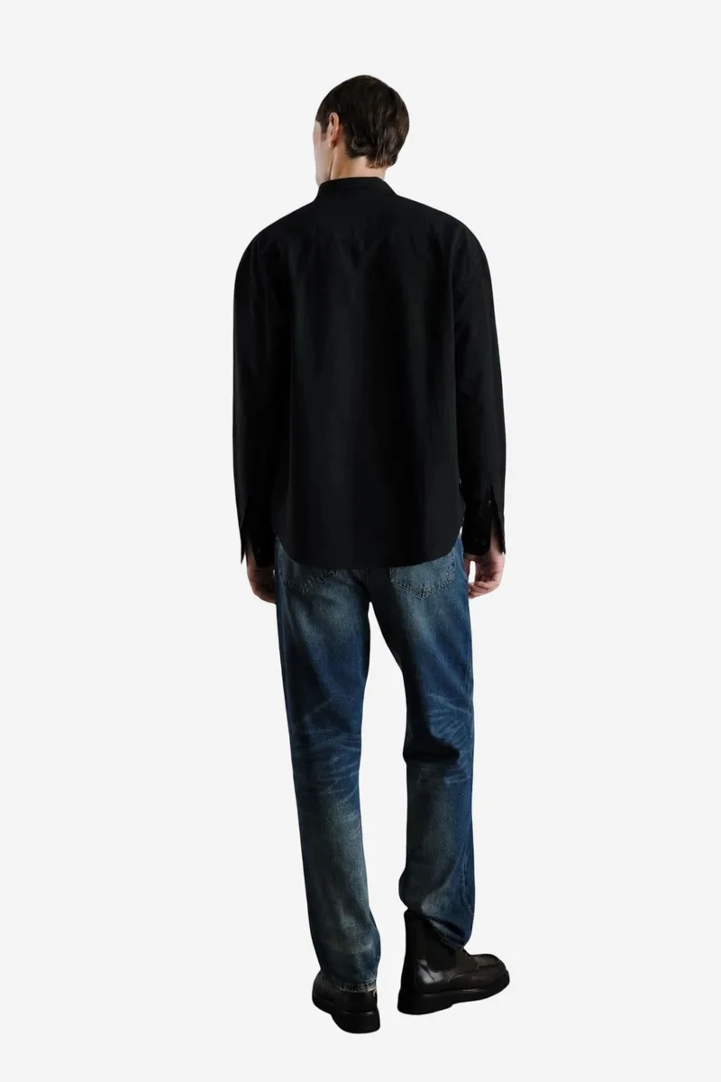 Giesto Black GIESTO Men's Embroidered Cotton Poplin Shirt for Men | Best Price UAE
