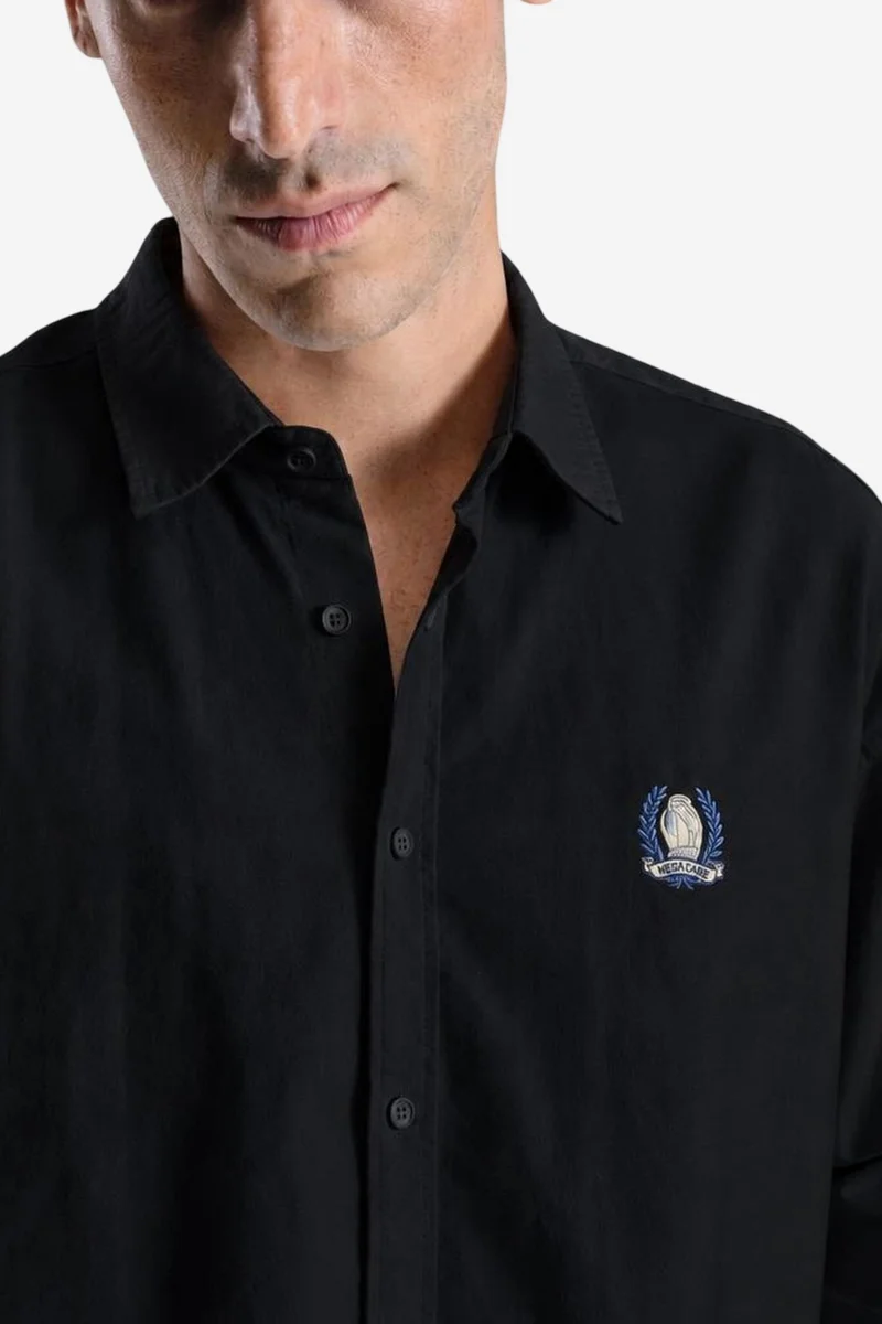 GIESTO Men's Embroidered Cotton Poplin Shirt