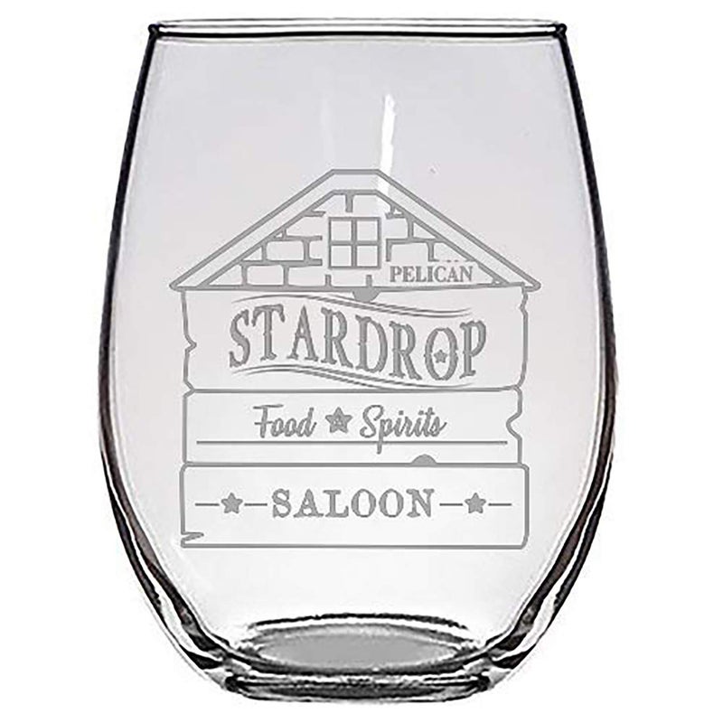 Hat Shark Hat Shark Stardrop Saloon Rustic Bar Food Game Parody Sign Logo  Laser Engraved Stemless Wine Glasses