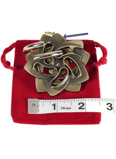 Deluxe Helix Hanayama Brain Teaser Puzzle, Level 5 Difficulty, Red Velveteen Drawstring Pouch, Bundled Items  - Image 2