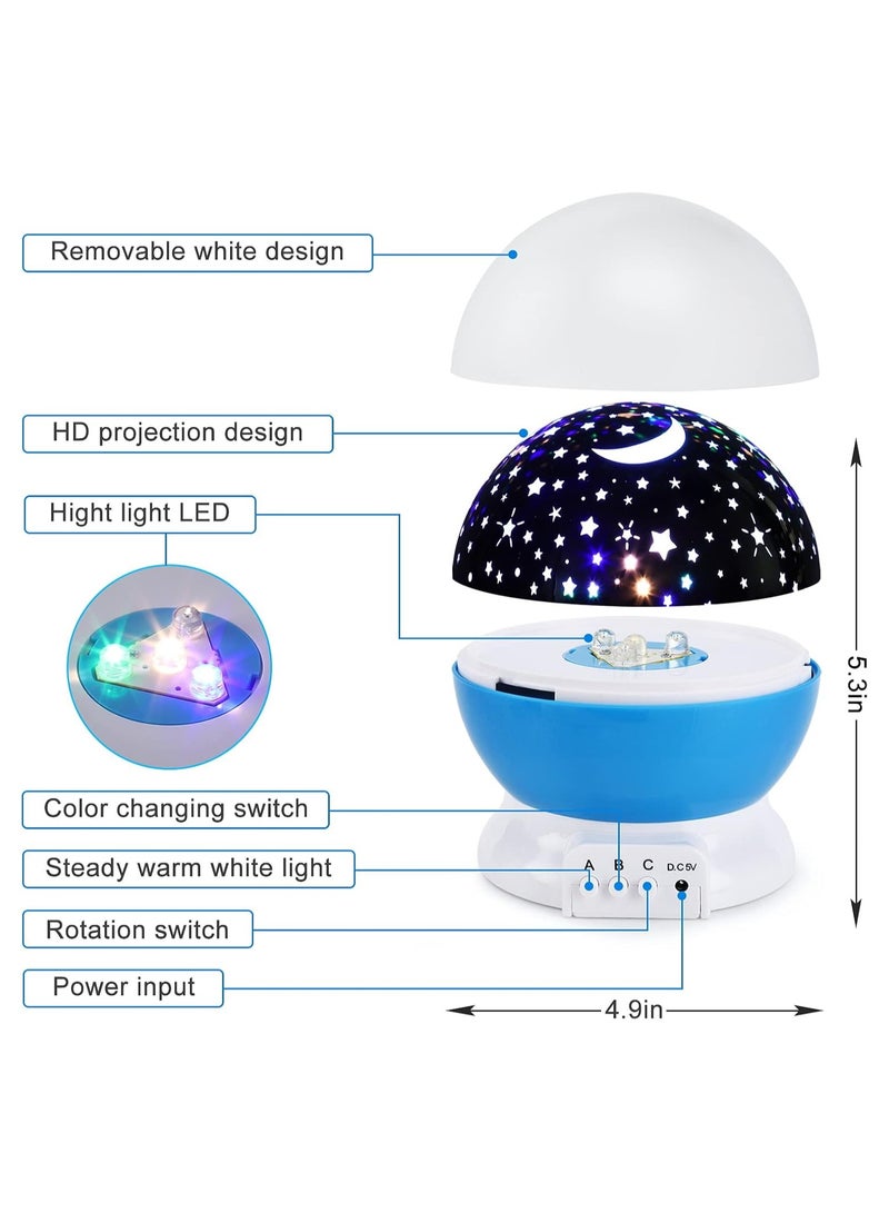 hayapoint Baby Night Light Projector for Kids Ages 2 to 7, Star Projector Night Light with 360° Rotation, 4 LED Bulbs, 9 Color Modes, USB Powered Nursery Lamp, Bedroom Decor for Girls and Boys  - Image 5