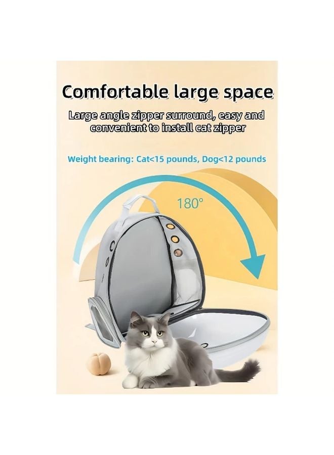 Yellow Transparent Pet Backpack Breathable Carrier For Cats Rabbits Travel Hiking - Image 3