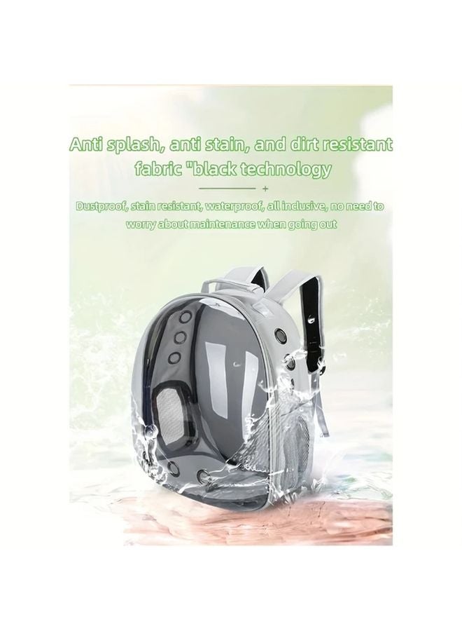 Yellow Transparent Pet Backpack Breathable Carrier For Cats Rabbits Travel Hiking - Image 4