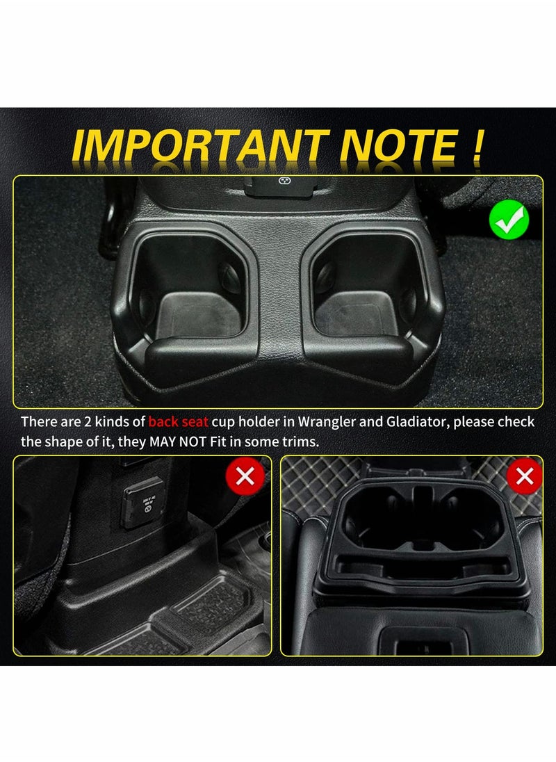 Excefore Auto Cup Holder Coaster Fit for Jeep Wrangler JL JLU 2018-2022, an Interior Accessory for Gladiator JT 2020-2022 Sport and Rubicon, Car Liner Mat Pad, 4PCS, Black  - Image 5