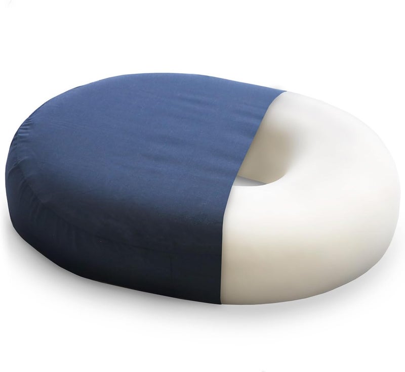 DMI Donut Pillow Seat Cushion for Tailbone Pain Relief - Navy, 18 x 15 x 3 inches - Image 1