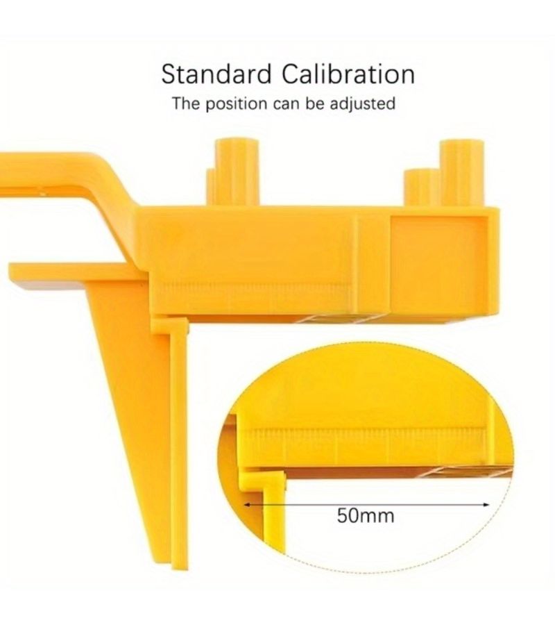Woodworking Dowelling Jig Guide With Adjustable Depth Stop Spring Loaded Mechanism Heavy Duty Plastic Handheld Drill Attachment For DIY Furniture Cabinetry Joinery Compatible With Manual Drills Yellow Precision Hole - Image 5