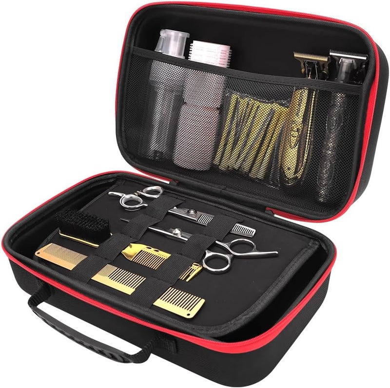 Barber Tool Bag,Case Compatible with Hair Clipper Barber, Clipper Bag for Barbers,Travel Storage Organizer for Comb Cutting Guide, Clipper Blade Oil, Cleaning Brush and Other Grooming Kit (Big)