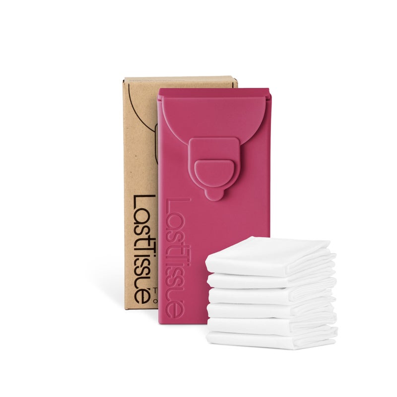 LastTissue Reusable Cotton Tissue Pack  Sustainable Durable EcoConscious Portable  Washable Facial Tissues for Men and Women with Travel Handkerchief Storage Case