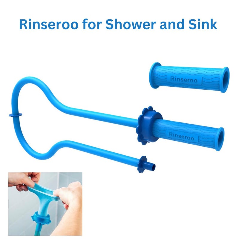 Rinseroo: "Shower Cleaning Thing"â€“Slip-On Handheld Hose Attachment for Fast, Mess-Free Shower Wall Rinsingâ€“6 Ft Hose, Fits Up to 5" Shower Head â€“Temporarily Converts Standard Shower into Handheld - Image 2