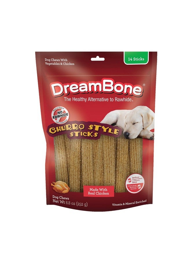 DreamBone ChurroStyle Dog Sticks, Treat Your Dog To A Chew Made With Real Chicken 14 Count (Pack Of 1) - Image 1