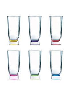 Luminarc Luminarc Sterling Rainbow High Ball Glass Tumbler, Set of 6, (330 ml, Multicolour)  - Image 2