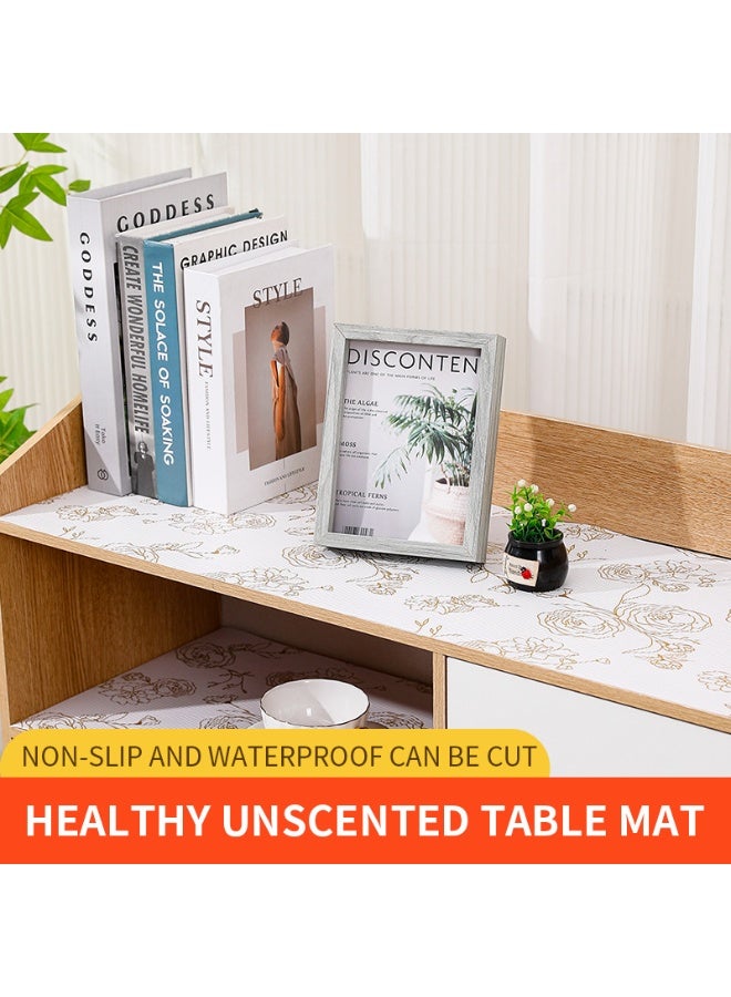 والالا 4 بكرات كبيرة من بطانات الرف غير اللاصقة، سجادات الأدراج، بطانة درج من مادة إي في إيه غير قابلة للانزلاق، بطانة مقاومة للبقع، بطانة خزانة مقاومة للماء لرف المطبخ المنزلي، والخزائن، والثلاجة، والخزانة - Image 2