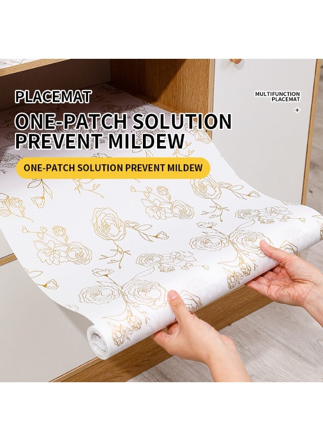 والالا 4 بكرات كبيرة من بطانات الرف غير اللاصقة، سجادات الأدراج، بطانة درج من مادة إي في إيه غير قابلة للانزلاق، بطانة مقاومة للبقع، بطانة خزانة مقاومة للماء لرف المطبخ المنزلي، والخزائن، والثلاجة، والخزانة - Image 3