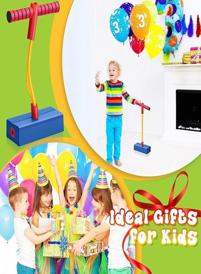 MANVI Foam Pogo Jumper for Kids, Lights & Sounds Jumper Fun and Safe Jumping Pogo Stick Fun Activity for Teens Adults, Garden Toys for Boys and Girls Gifts (Blue pogo) - Image 5