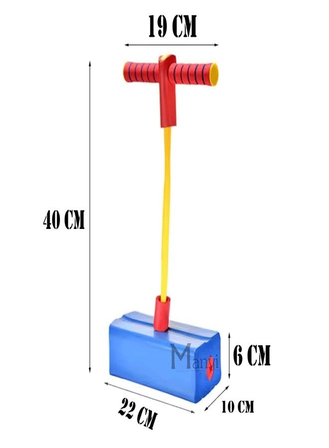 MANVI Foam Pogo Jumper for Kids, Lights & Sounds Jumper Fun and Safe Jumping Pogo Stick Fun Activity for Teens Adults, Garden Toys for Boys and Girls Gifts (Blue pogo) - Image 2
