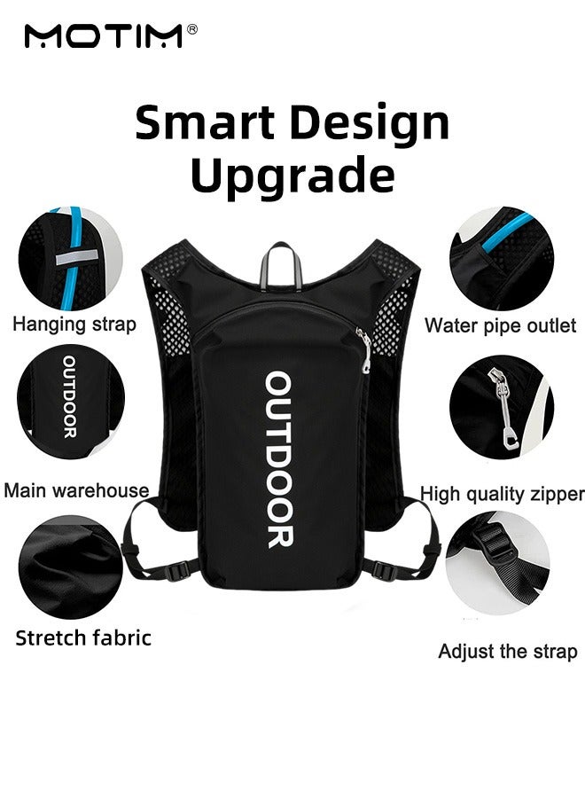 Motim Running Hydration Vest Backpack with 2L Water Bladder/Soft Flask, Lightweight Insulated Pack, Waterproof Backpack Daypack Hiking Bag for Running Cycling Travel - Image 3