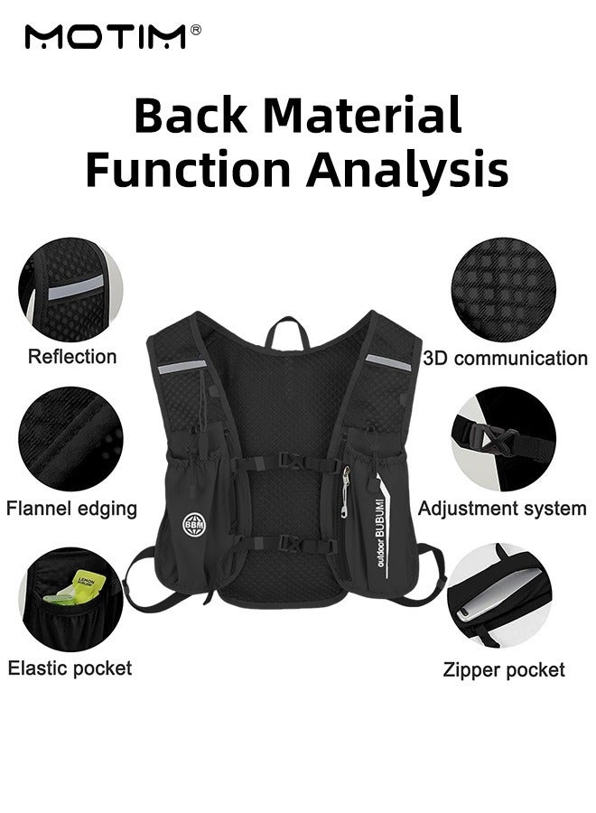 Motim Running Hydration Vest Backpack with 2L Water Bladder/Soft Flask, Lightweight Insulated Pack, Waterproof Backpack Daypack Hiking Bag for Running Cycling Travel - Image 4