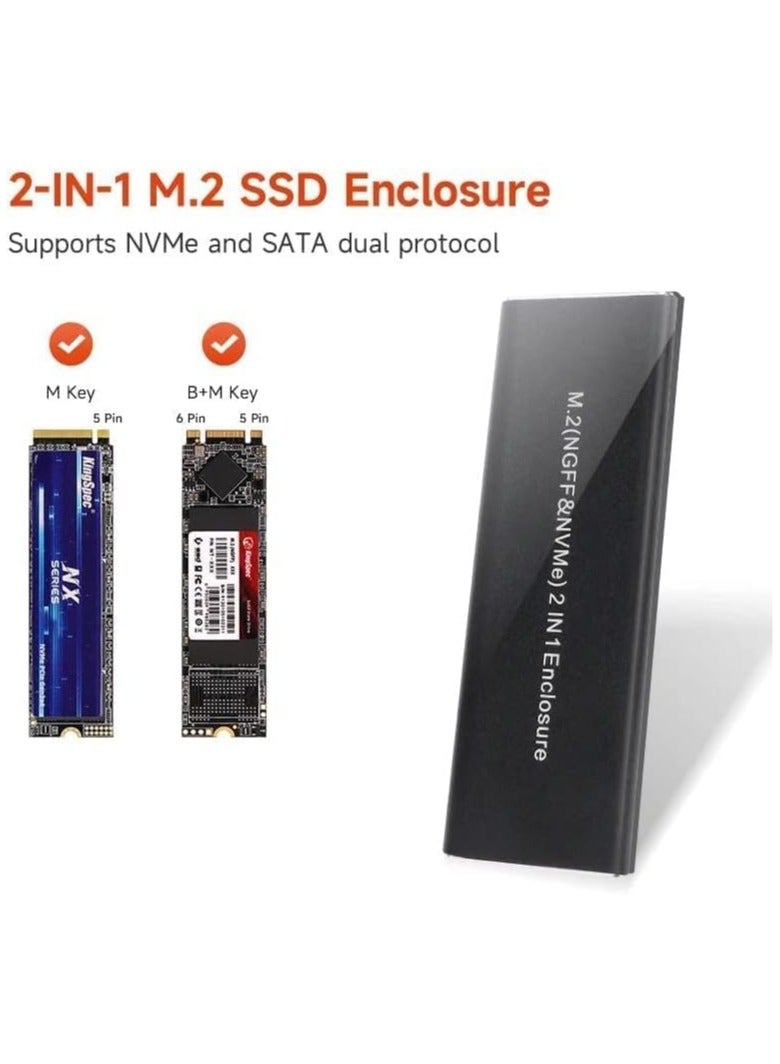 علبة محرك الأقراص الصلبة الخارجية SSD M2 PCI-E، محول M2 M-Key SSD إلى USB-C (M2 إلى NVMe) - Image 4